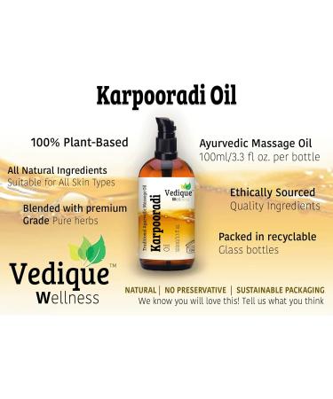 Vedique Remedies Karpooradi Oil 500ml - Ayurvedic Camphor-Rich Massage Oil for Muscles Joints & Deep Relaxation | 100% Natural - Buy Online on GoSupps.com