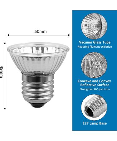 SCNNC E27 Reptile Heating Bulb UVA UVB Bulb Tortoise 50W 230V Dimmable Sunbathe Heat Lamp E27 Reptile Basking Bulb for Bearded Dragon Lizard Snake Gecko Turtle Chameleon Pack of 4 - Buy Online on GoSupps.com