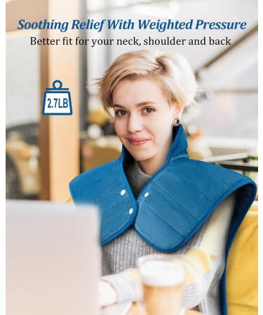 HOERMIGON Heating Pad for Neck and Shoulders and Back - Blue - Buy Online on GoSupps.com