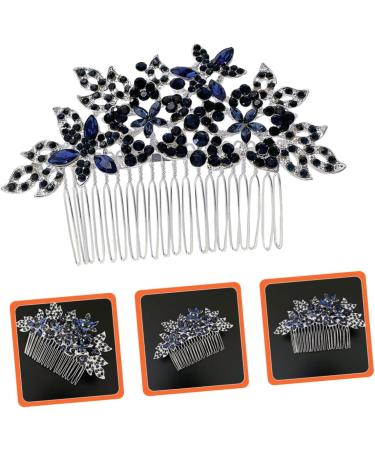 HAPINARY Dark Blue Hair Comb Floral Hair Comb Wedding Hair Accessories for Brides Bridal Rhinestone Headpieces Hair Accessory Bride Hair Comb Clip Flower Girl Headpiece - Buy Online on GoSupps.com