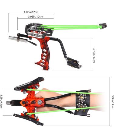 Faniewy Professional Slingshot Wrist Rocket Slingshot with Infrared Light Aiming System Sight for Hunting with Heavy Duty Launching Bands - red - Buy Online on GoSupps.com