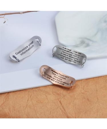 Custom Medical Alert Bracelets for Women - Free Engraving & Personalized Emergency ID Jewelry 6-9 Inches Silver with Red Symbol - Buy Online on GoSupps.com