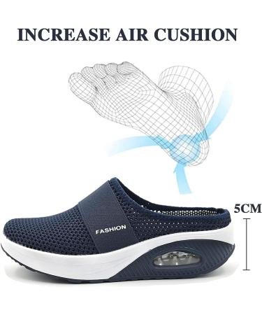 Rsaveld Air Cushion Slip-On Walking Shoes | Orthopedic Diabetic Footwear for Swollen Feet | Size 9.5 Blue - Buy Online on GoSupps.com