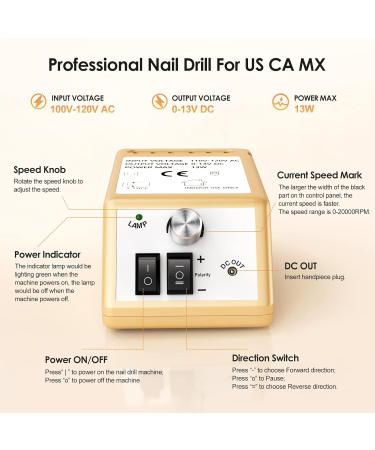 Professional Electric Nail Miller - 20 000 RPM Acrylic & Gel Nail Drill for Home & Salon Use - Buy Online on GoSupps.com