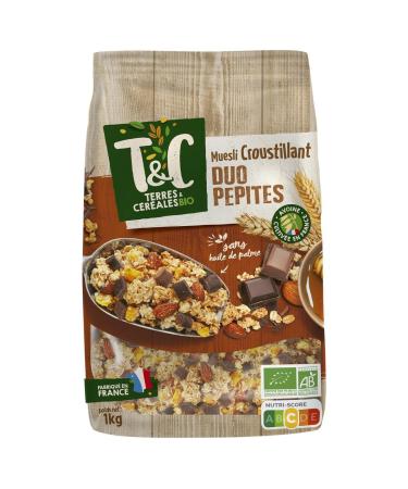 G n rique ORGANIC EARTH AND CEREALS - Organic Earth and Cereal Crunchy Muesli Duo with Organic Nuggets 1kg - 1kg - Pack of 3 - Sold as a Pack