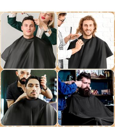 FEBSNOW Professional Hair Cutting Cape Kit - Waterproof Barber Cape with Neck Duster Brush & Adjustable Closure for Adults - Solid Black Salon Supplies - Buy Online on GoSupps.com