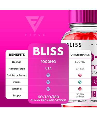2 Pack Bliss Keto ACV Gummies - Maximum Strength Apple Cider Vinegar Supplement with Folate & Beet Root - Advanced Keto Support - Buy Online on GoSupps.com