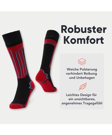 FM London Thermo Ski Socks for Men & Women (4-Pack) - Ergonomic Breathable Comfortable & Colorful Sizes 39-45 - Buy Online on GoSupps.com