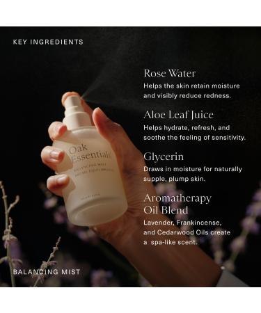 Oak Essentials Balancing Mist | Antioxidant-Rich Rose Water & Aloe Toning Face Mist That Helps Hydrate Calm and Refresh 3.4 Fl Oz 3.4 Fl Oz (Pack of 1) Multicoloured - Buy Online on GoSupps.com
