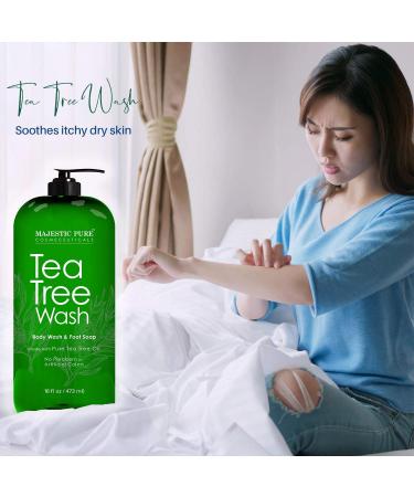 MAJESTIC PURE Tea Tree Body Wash and Tea Tree Face Cream Bundle - Buy Online on GoSupps.com