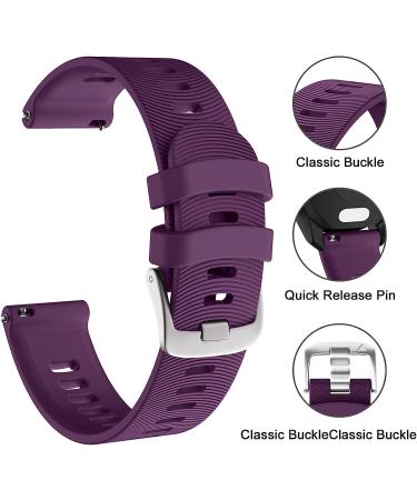 ISABAKE Soft Silicone Watch Band for Garmin Forerunner 245/645/Vivoactive 3 - Purple 20mm Replacement Wristbands - Buy Online on GoSupps.com
