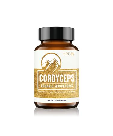 HPD Rx Premium Organic Cordyceps Mushroom Extract Performance Supplement for Energy Endurance and Immunity | 2250 mg 120 Capsules Pack of 1 120 Count (Pack of 1)
