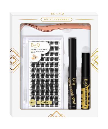 DIY Lash Extension Kit B07 Lash Cluster B&Q DIY Eyelash Extension Kit Individual Lashes Eyelash Clusters with Mascara Brush Eyelash Glue Remover Lash Applicators for DIY Eyelashes Extensions (Kit B07) B07-D-8-16 MIX DIY ... - Buy Online on GoSupps.com
