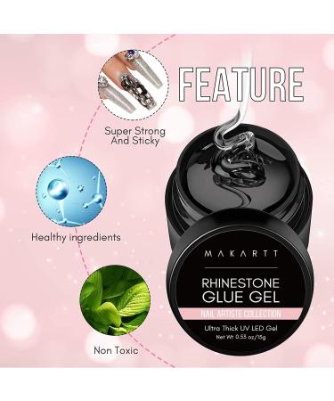 Makartt Nail Rhinestone Glue Gel Kit - 15g Super Adhesive for Gems, Rhinestones, Crystal Stones - 2pcs - Buy Online on GoSupps.com
