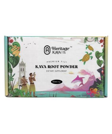 Heritage Kava Premium Fiji Noble Kava Root Powder (16 oz) 16 Ounce (Pack of 1)