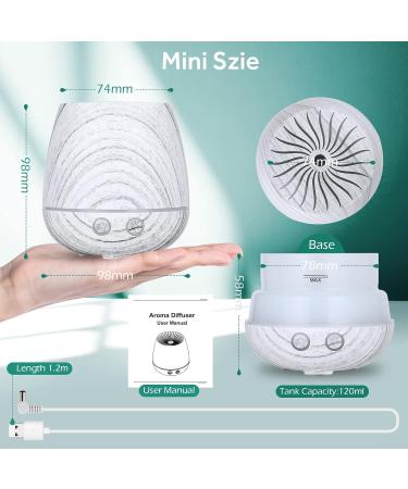 Aroma Diffuser & 120ml Humidifier - Ultrasonic Aromatherapy Oil Fragrance Lamp with 7 Color LED Light - Wood Grain Design for Home & Office - Buy Online on GoSupps.com