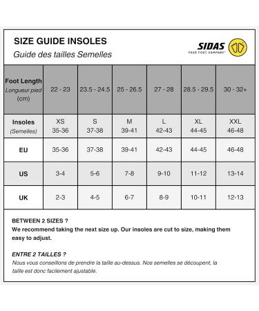 SIDAS Unisex 3Feet Activ Medium Arch Insoles - Enhanced Heel Cushioning for Multisports | All-Year Comfort XX-Large (46-48) - International Shipping Available - Buy Online on GoSupps.com