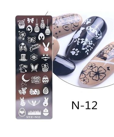 Nail Stamping Plate Set with Silicone Sponge & Brush | Flower Polish Transfer Stencils & Geometry Template | Double-Sided Head for DIY Nail Art & Manicure Tool - 16# - Buy Online on GoSupps.com
