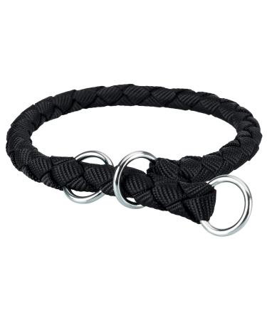 Trixie cavo pull -stop collar size S: neck circumference 30 36 cm/ 12 mm in black - dog collar made of belt band for small dogs round braided 144301 black S: 30 - 36 cm - Buy Online on GoSupps.com