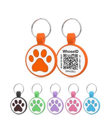 Whoseid QR code Cat brand modifiable pet online profile allocation page several emergency contacts silicone cat brand light no jinging collar accessories (medium to large breeds-3.2 medium to large breeds-1.25 "Orange/evening red in a zigzag pattern (Suns