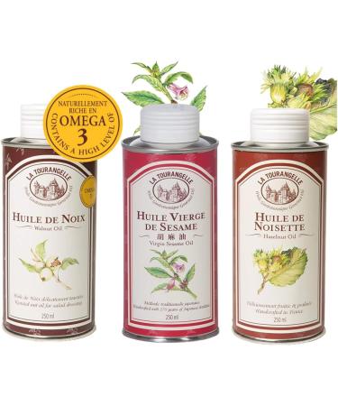  La Tourangelle La Tourangelle | Roasted walnut oil roasted hazelnut oil roasted sesame seed oil | Gift Set Cooking Condiment Oil - 3 x 250 ml. - Buy Online on GoSupps.com