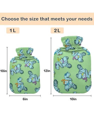 NAANLE Funny T-Rex 2L Transparent Hot Water Bottle | Large Heat & Cold Therapy for Pain Relief - Perfect for Bed & Hand/Foot Use - Buy Online on GoSupps.com