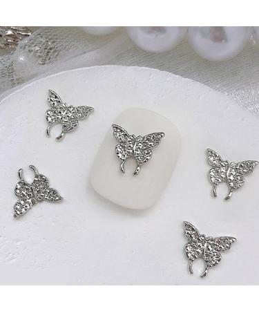 10Pcs 3D Butterfly Nail For Nails Alloy Butterfly Nail Decoration Alloy Nail Butterfly Nail Manicure Accessories Manicure Accessories Silver - Buy Online on GoSupps.com