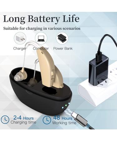 Rechargeable Digital Hearing Aids for Seniors - Noise Cancelling Amplifier with Volume Control & Charging Box (Beige) - Buy Online on GoSupps.com