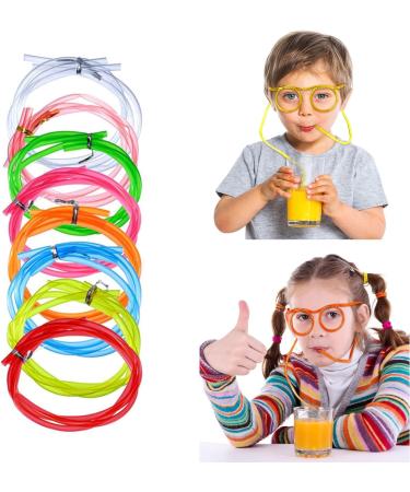 8 Pcs Funny Soft Glass Straws Beverage Tubes Birthday Holiday Party Accessories Plastic Straws for Kids Gift Glasses Straws for Kids - Buy Online on GoSupps.com