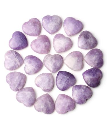 MAIBAOTA Lepidolite Healing Crystals Gemstones Pocket Gifts Heart-Shaped Nature Spiritual Energy for Women Men Reiki Divination Balancing Yoga Meditation 10PCS