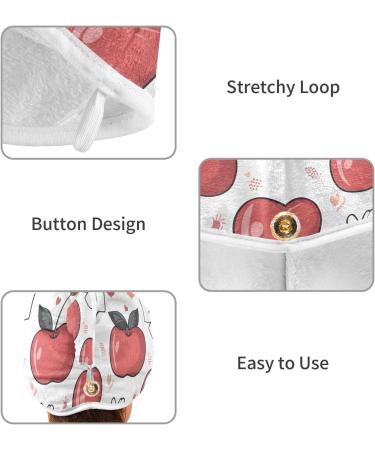 Red Cherry Bow & Daisy Flower Hair Towels - Super Absorbent Quick Dry 2 Pack | Hair Turbans for Women & Girls - Buy Online on GoSupps.com