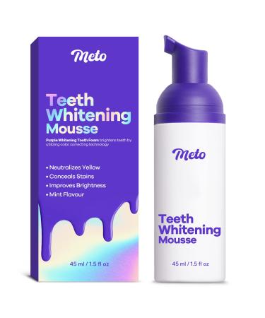 Meto Purple Toothpaste for Teeth Whitening (1.5 Fl oz)  Purple Teeth Whitening  Purple Toothpaste  Whitening Toothpaste  Foam Toothpaste for Teeth Care  Teeth Whitening Mousse for Color Corrector