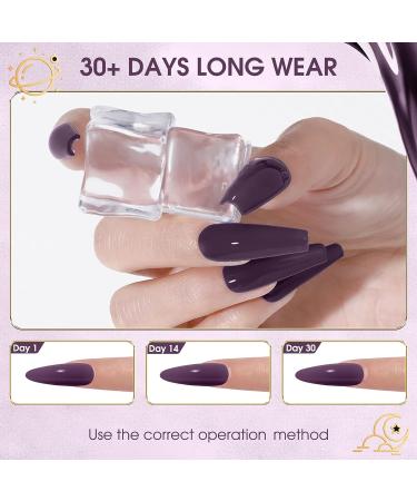 VOXURY Dark Purple Gel Nail Polish 15ml | Long-Lasting Deep Purple UV Gel Polish for DIY Nail Art | Spring Summer Soak Off Manicure Gel Polish - Buy Online on GoSupps.com