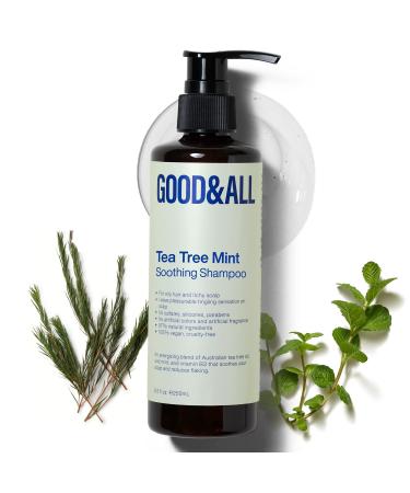 GOOD&ALL Tea Tree Oil Shampoo for Dry Itchy Scalp & Oily Hair - Itch Relief Treatment for Women & Men - Sulfate, Paraben Free, Vegan, Natural - Anti Dandruff, Color Safe - Curly, Frizzy - 8.5 fl oz