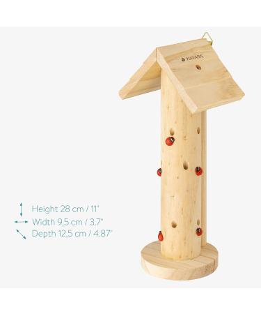 Navaris Wooden Ladybird Habitat - Hanging Ladybug House Shelter for Garden - Handcrafted Pinewood Insect Hotel for Bug Hibernation - Buy Online on GoSupps.com