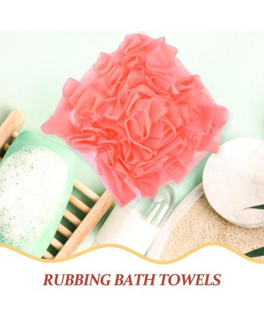 Beavorty Bath Loofah Mesh Shower Loofah Exfoliating Body Scrubber Soft Mesh Pouf Ball Exfoliator Bathing Accessory for Women Men Pink - Buy Online on GoSupps.com