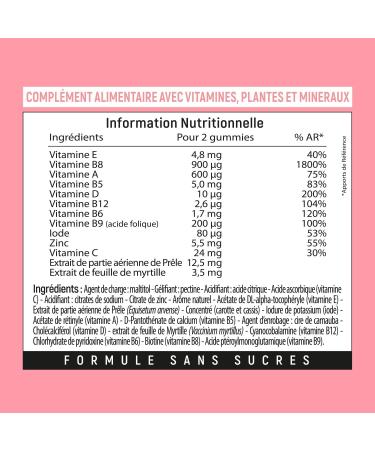 Lashil Beauty - Good Hair Vitamins - Food Supplements - Growth & Fortification - Proven Effectiveness - Made in France - Biotin Zinc Vitamin B8 C B6-60 Gummies - Buy Online on GoSupps.com