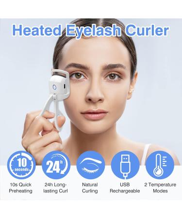 Buy USB Rechargeable Heated Eyelash Curler Quick Natural Curling Lash Tool for Women | Portable Eye Makeup Accessory - Buy Online on GoSupps.com