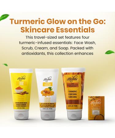 Turmeric Glow Skincare Essentials: Gentle Face Wash Scrub Cream & Soap | TSA Approved | Cruelty-Free | For All Skin Types & Dull Skin - Buy Online on GoSupps.com