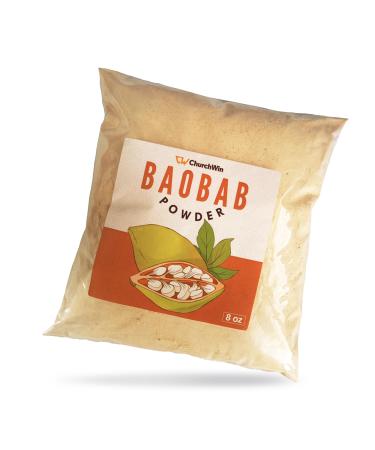 Churchwin Organic Baobab Powder 0.5 LB / 8 OZ / 250 g 100% Raw and Natural from Ghana Premium Quality half Pound (Baobab 8 oz)