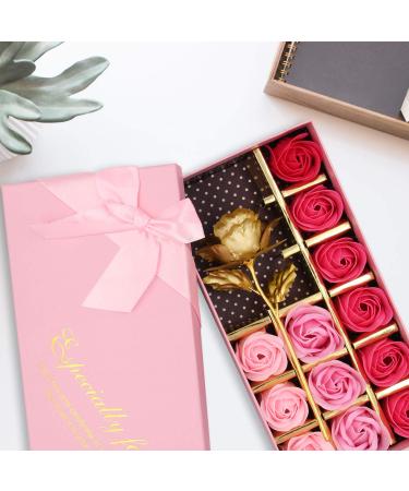Rotumaty Floral Scented Bath Soap Rose Flower Petals Set - Perfect Gifts for Women, Girls, Mom - 12 PCS/Pink - Buy Online on GoSupps.com