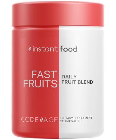 Codeage Instantfood Fast Fruits Over 15 Fruits Powders Equivalent All-in-One Vegan Daily Whole Food Vitamins - Berries Antioxidant Polyphenols & Bioflavonoid Multivitamin Non-GMO 90 Capsules