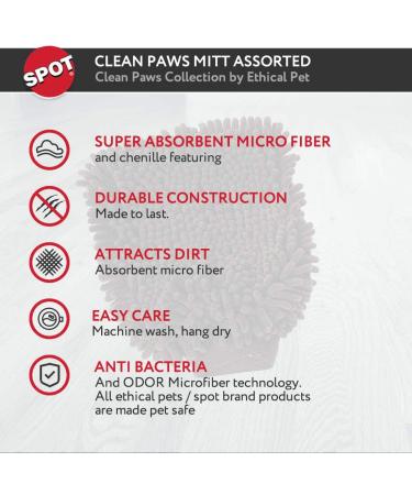 Clean Paws Chenille Microfiber Dog Towel Mit - 9.5x7 Inches - Super Absorbent & Durable | Ethical Pets - Buy Online on GoSupps.com