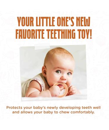Handcrafted Maple Wood Teething Rings Set - Natural & Lead-Free Baby Teether Toys (3 Inches, Set of 2) - Buy Online on GoSupps.com