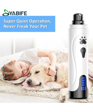 YABIFE Dog Nail Grinder Kit | Super Quiet Electric Pet Nail Trimmers for Dogs & Cats | 3 Speeds & 2 Grinding Wheels | Blue Scissor Design - Buy Online on GoSupps.com