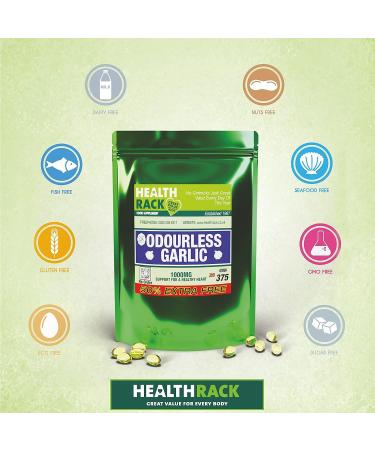 Odourless Garlic Capsules High Strength 1000mg 375 Capsules | Heart Health Supplements | Allicin-Rich Garlic Supplement | Easy-to Swallow Soft Gel Garlic Pearls | 1 Year Supply 375 Count (Pack of 1) - Buy Online on GoSupps.com