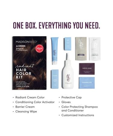Madison Reed Barletta Brown 4.5NNN Dark Brown Hair Color Kit - Permanent Dye for Resistant Grays - Ammonia-Free - 100% Gray Coverage - Pack of 1 - Buy Online on GoSupps.com