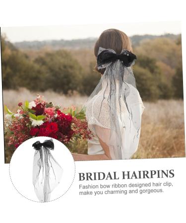 FRCOLOR Bridal Hair Accessories Bow- Knot Hair Clip Bridal Hairpins Hair Barrette Bow Headdress Bachelorette Party Veil Tiara for Girls Bow-knot Hair Clip Bride Decorate Wedding Iron - Buy Online on GoSupps.com