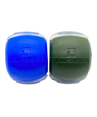 Jawzrsize Pop N Go and Custom Fit Jaw Enhancer Bundles- Jaw, Face, and Neck Exerciser and Toner (Custom Fit Beginner & Elite Bundle, Blue & Green) Custom Fit Beginner & Elite Bundle Blue & Green