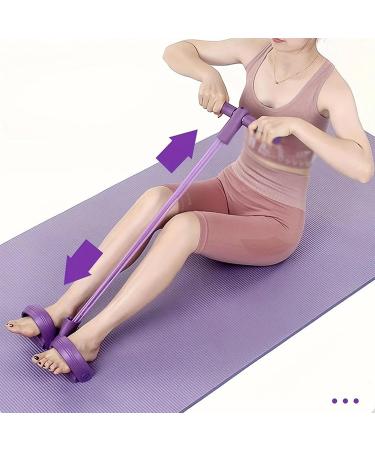 Buy Fitness Pedal Ankle Puller - 4/6-Tube Elastic Resistance Bands for Stretching - Purple Yoga Pedal Puller | International Shipping Available - Buy Online on GoSupps.com